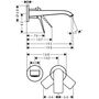 Смеситель настенный Hansgrohe Vivenis 195, с донным клапаном, черный матовый, 75050670