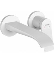 Смеситель настенный Hansgrohe Vivenis 195, с донным клапаном, матовый белый, 75050700