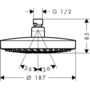 Верхний душ Hansgrohe Croma Select 180, 2jet, EcoSmart, 26523000