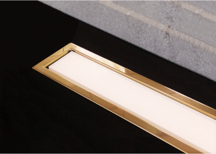 Душевой лоток Pestan Confluo Premium White Glass Line 450 Gold, 13100089