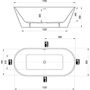 Акриловая отдельностоящая ванна Ravak Solo 178x80, черный слив, XC00100036