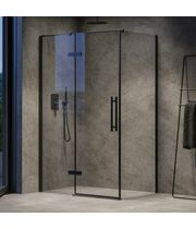 Душевая дверь двухстворчатая Ravak Cool COSD2-100, черный+транспарент, X0VVAC300Z1