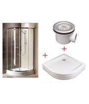 SET Ravak: душевой уголок Ravak X-Point XP2CP4-90, поддон Ronda-90PU, сифон 90 Basic