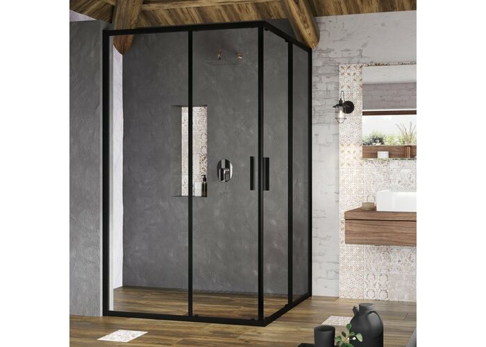 Душевая дверь Ravak Blix Slim BLSRV2K-80 черный + транспарент, X1XM40300Z1