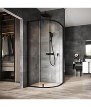 Душевой уголок полукруглый Ravak NSKK3-80, черный + transparent, 3O644300Z1