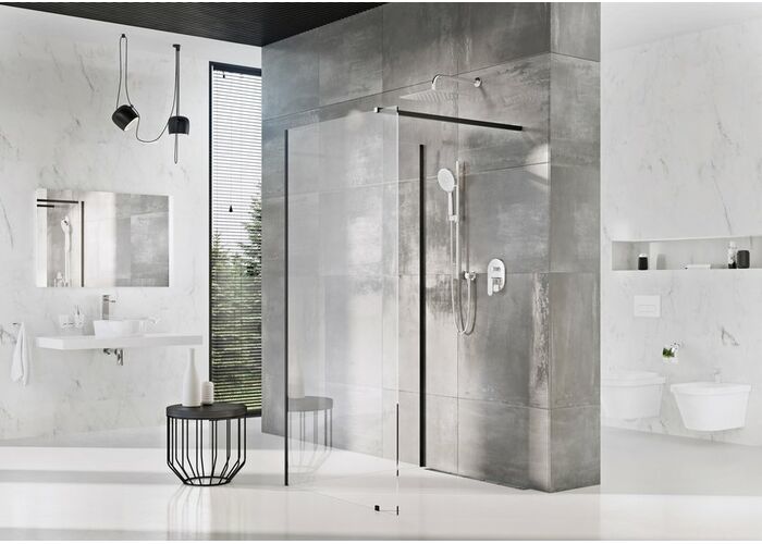 Стенка для душа Ravak ST Walk-In Corner 1100x800x2000 черный + транспарент, GW1CD4300Z1