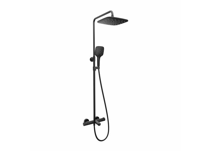 Душевая стойка с термостатическим смесителем Ravak Termo 300 TE 092.20B, черный, X070444