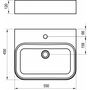 Умывальник накладной пристенный Ravak Ceramic 550 R Slim Wall, с отв. под смес, XJX01155006