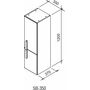Шкаф-пенал Ravak SB 350 Chrome 35x37x120 L, белый/белый