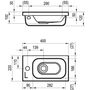 Умывальник мини Ravak Chrome 400 40x22 с отв, слева XJGL1100000