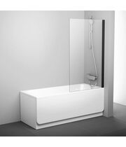 Шторка для ванны Ravak PVS1-80, черный + транспарент