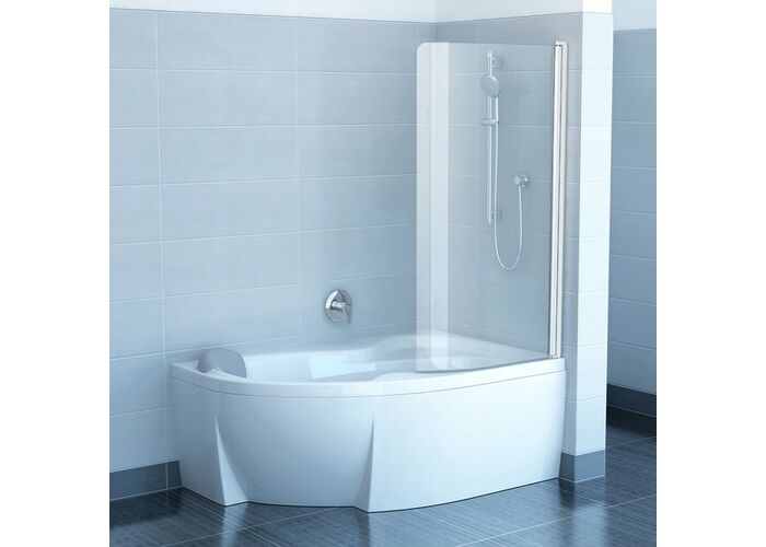 Шторка для ванны Ravak Rosa CVSK1 160/170 R хром+транспарент