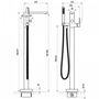 Смеситель напольный для ванны Ravak Chrome 080.20BL, нужен R-Box, черный, X070434