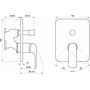 Смеситель настенный Ravak Flat 065.20, с переключателем, R-box, черный, X070179