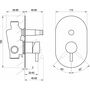 Смеситель скрытого монтажа Ravak ES 061.00CR.O2, с переключателем, хром, X070204