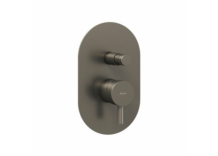 Смеситель скрытого монтажа Ravak ES 061.20GB.O2, с переключателем, 2 вывода, графит, X070321