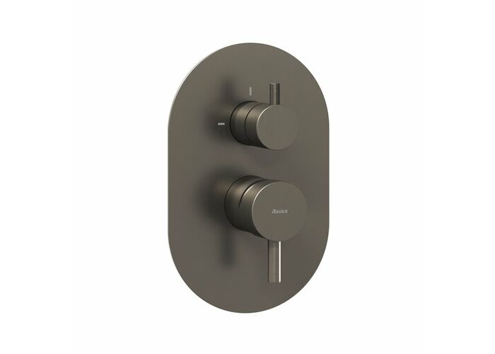 Смеситель скрытого монтажа Ravak ES 065.20GB.O2, 2 вывода, графит, X070325