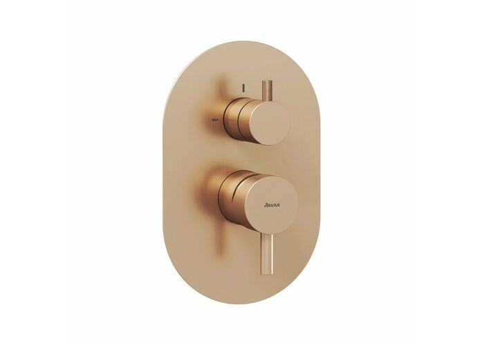 Смеситель скрытого монтажа Ravak ES 065.60RGB.O2, 2 вывода, розовое золото, X070362