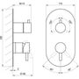 Смеситель скрытого монтажа Ravak ES 068.20BLM.O3, 3 вывода, матовый черный, X070283