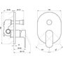 Смеситель встроенный с переключателем Ravak Chrome CR 065.20, черный, X070433