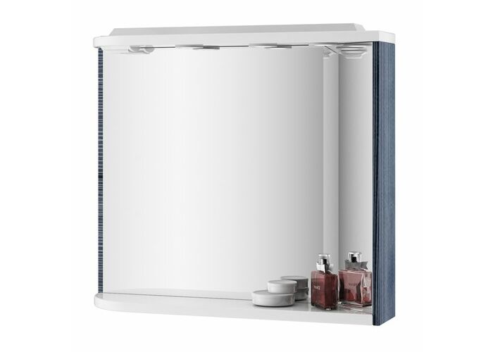 Зеркало Ravak M780 78x68 L с полкой, подсветкой и розеткой, каппучино/белое