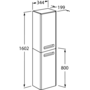 Шкаф-пенал Roca Gap ZRU9302738 34,5x20x160 R, белый