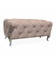 Пуф SIGNAL HESTIA Velvet Bluvel 28 бежевый/серебряный 100/46/50