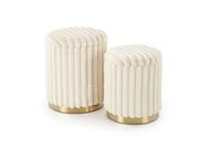 Комплект HALMAR FIDO (2 пуфа) кремовый/золото..