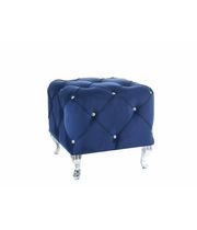 Пуф SIGNAL HESTIA K Velvet Bluvel 86 темно-синий/серебряный
