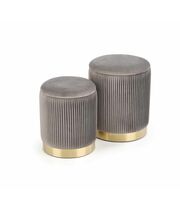 Комплект HALMAR MONTY (2 пуфа) серый/золотой