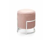 Пуф HALMAR CRICKET светло-розовый/хром..
