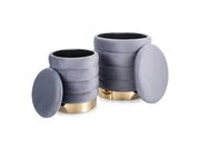 Комплект SIGNAL BRITTA Velvet (2 пуфа) серый..