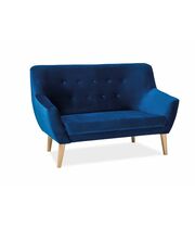 Диван SIGNAL NORDIC 2 Velvet Bluvel 86 темно-синий/бук