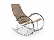 Кресло-качалка HALMAR BEN коричневый микс/хро..