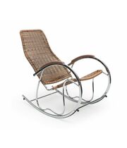 Кресло-качалка HALMAR BEN коричневый микс/хром