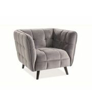 Кресло SIGNAL CASTELLO 1 Velvet Bluvel 14 серый/венге