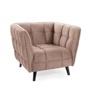 Кресло SIGNAL CASTELLO 1 Velvet Bluvel 40 темно-бежевый/венге