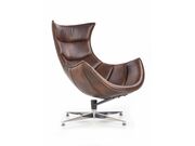 Кресло HALMAR LUXOR темно-коричневый/хром..