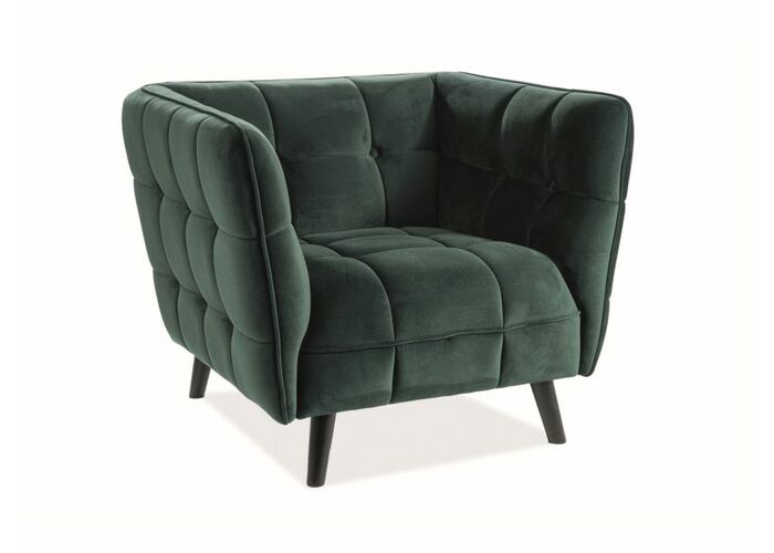 Кресло SIGNAL CASTELLO 1 Velvet Bluvel 78 зеленый/венге