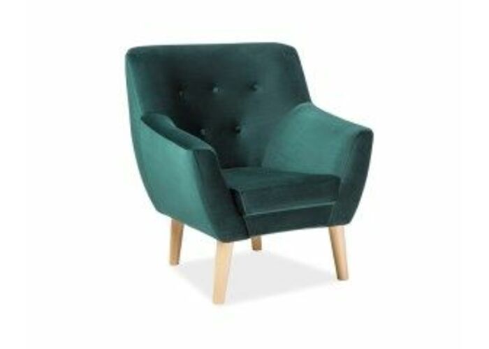 Кресло SIGNAL NORDIC 1 Velvet Bluvel 78 зеленый/бук