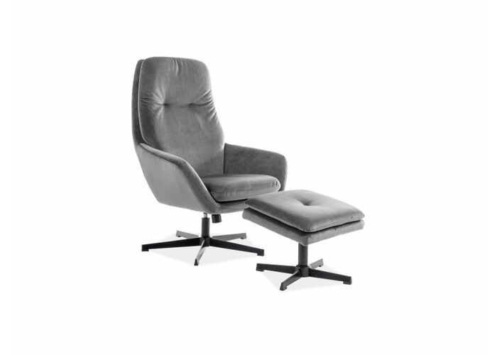 Комплект SIGNAL FORD Velvet Bluvel 14 (кресло+подставка для ног) серый