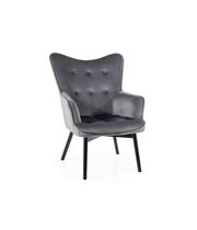 Кресло SIGNAL CARMEN Velvet Bluvel 14 серый/черный мат