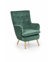 Кресло HALMAR RAVEL темно-зеленый/натуральный