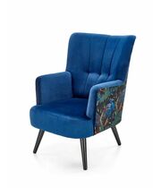 Кресло HALMAR PAGONI Bluvel 86 темно-синий/черный