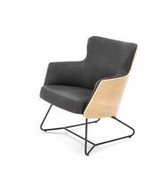 Кресло HALMAR CHILLOUT темно-серый/дуб натуральный/черный