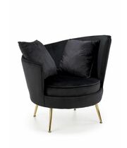 Кресло HALMAR ALMOND черный/золотой