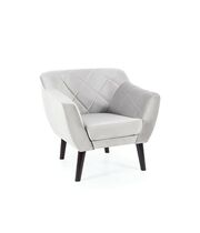 Кресло SIGNAL KARO 1 Velvet Bluvel 03 светло-серый/венге