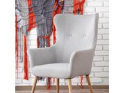 Кресло HALMAR COTTO светло-серый/натуральный..