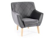 Кресло SIGNAL KIER 1 Velvet Bluvel 14 серый/б..