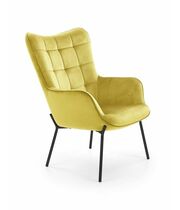 Кресло HALMAR CASTEL горчичный/черный